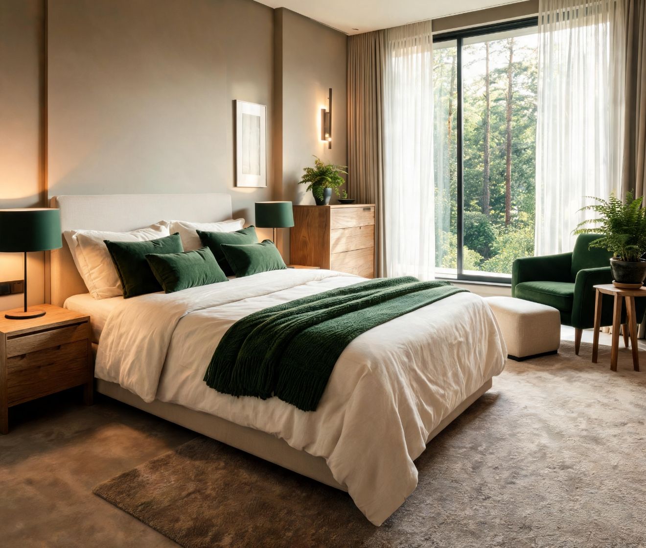 camera da letto con letto matrimomiale 